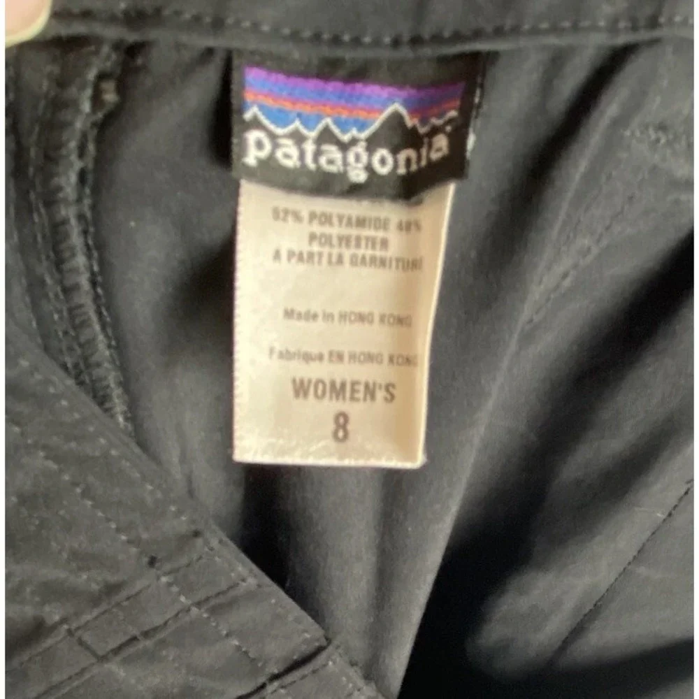 Patagonia Hiking‎ Pants Women's Size 8 Black Convertible Roll Up Leg